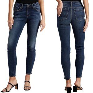 Silver Jeans Elyse Skinny Dark Wash Indigo Stretch Denim Size 27 NEW!